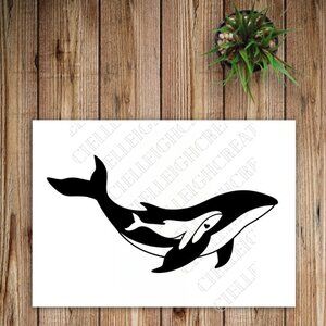 *2 for $20* Mama and Baby Whale vinyl decal Sticker Handcrafted